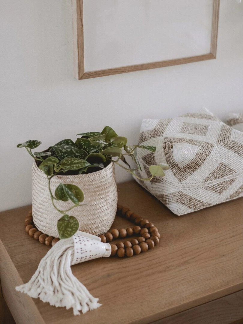 Ceremonia Conus Shell Beaded Tassel - Brown Best Sellers Ceremonia Conus Shell Beaded Tassel - Brown Best Sellers