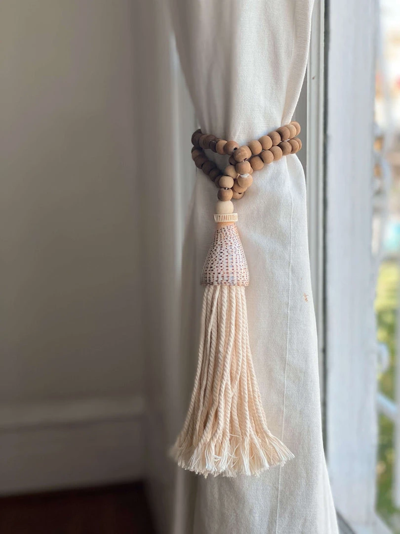 Ceremonia Conus Shell Beaded Tassel - Brown Best Sellers Ceremonia Conus Shell Beaded Tassel - Brown Best Sellers