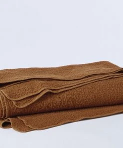 Coyuchi Home Goods Cascade Matelasse Blanket - Rust