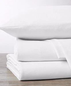 Coyuchi Cloud Brushed Flannel Sheet Set - Alpine White
