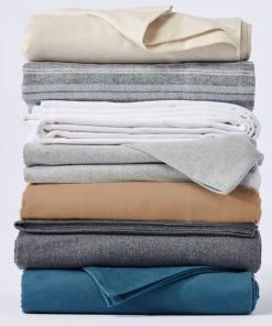 Coyuchi Cloud Brushed Flannel Sheet Set - Undyed