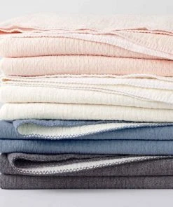 Coyuchi Home Goods Cozy Cotton Baby Blanket - Moonlight Blue