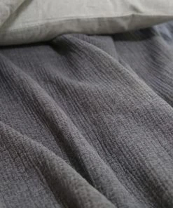 Coyuchi Cozy Cotton Blanket - Charcoal Home Goods