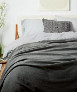 Coyuchi Throw Blankets Honeycomb Blanket - Shadow