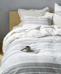 Coyuchi Home Goods Lost Coast Duvet Cover - Marine With Grays