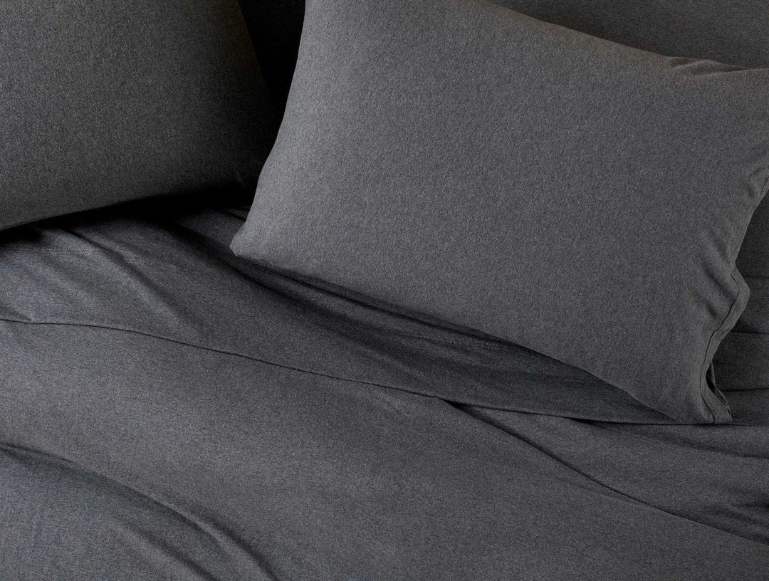 Coyuchi Home Goods Jersey Envelope Pillowcase Set - Charcoal Heather Coyuchi Home Goods Jersey Envelope Pillowcase Set - Charcoal Heather