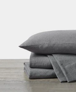 Coyuchi Home Goods Jersey Envelope Pillowcase Set - Charcoal Heather 3 Coyuchi Home Goods Jersey Envelope Pillowcase Set - Charcoal Heather