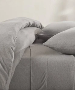 Coyuchi Jersey Envelope Pillowcase Set - Gray Heather