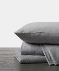 Coyuchi Jersey Envelope Pillowcase Set - Gray Heather