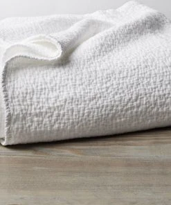 Coyuchi Cascade Matelasse Blanket - Alpine White