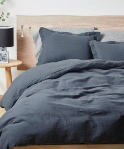 Coyuchi Home Goods Relaxed Linen Duvet Cover - Harbor Blue