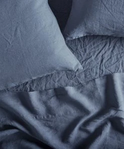 Coyuchi Relaxed Linen Sheet Set - Harbor Blue 5 Coyuchi Relaxed Linen Sheet Set - Harbor Blue
