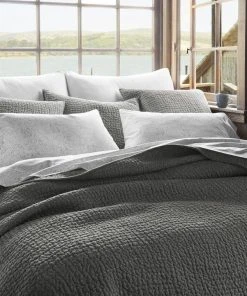 Coyuchi Pebbled Handstitched Quilt - Slate