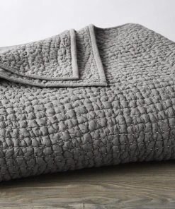 Coyuchi Pebbled Handstitched Quilt - Slate