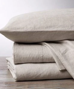 Coyuchi Relaxed Linen Pillowcase Set - Natural Chambray Home Goods