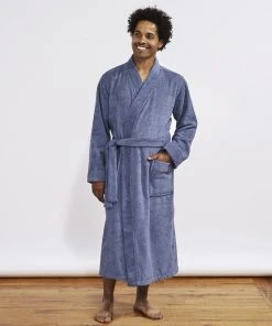 Coyuchi Air Weight Unisex Robe - French Blue
