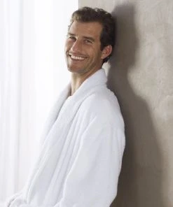 Coyuchi Cloud Loom Unisex Robe - Alpine White Home Goods