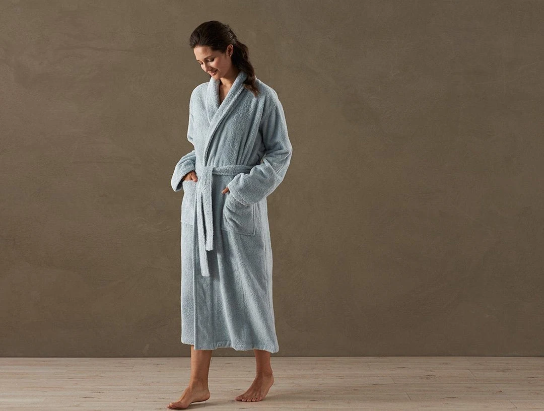 Coyuchi Home Goods Cloud Loom Unisex Robe - Palest Ocean Coyuchi Home Goods Cloud Loom Unisex Robe - Palest Ocean