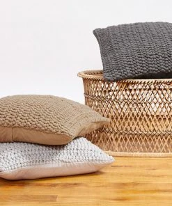 Coyuchi Home Goods Woven Rope Decorative Pillow Cover - Pewter