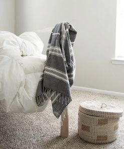 Creative Women Home Goods Aden Bath Towel - Gray + Natural