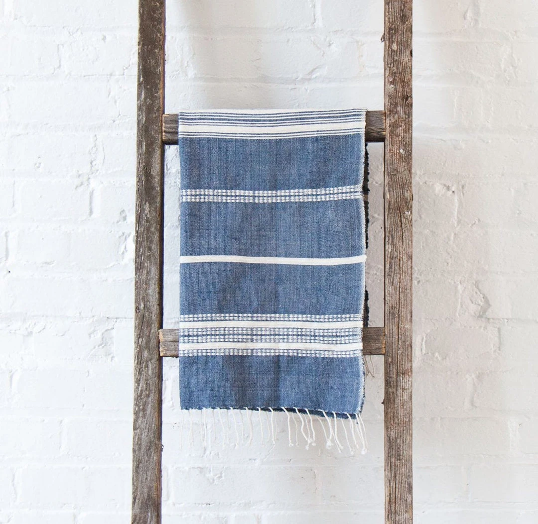 Creative Women Aden Hand Towel - Navy + Cream Best Sellers Creative Women Aden Hand Towel - Navy + Cream Best Sellers