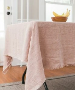Creative Women Best Sellers Stone Washed Linen Tablecloth - Blush
