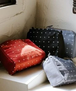 Anchal Accessories Cross Stitch Toiletry Bag - Charcoal