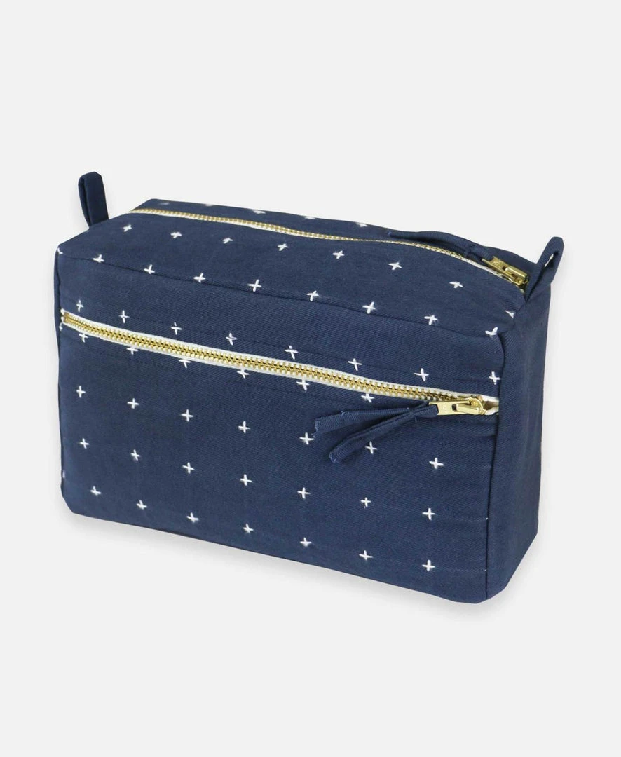 Anchal Cross Stitch Toiletry Bag - Navy Anchal Cross Stitch Toiletry Bag - Navy