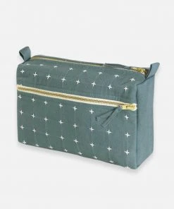 Anchal Cross Stitch Toiletry Bag - Spruce