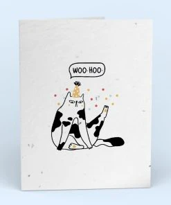 Cute Root Greeting Cards Sarcastic Cat Plantable Cards - 10 Pack
