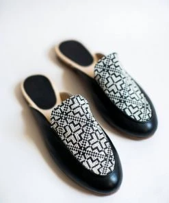 Darzah Tatreez Mule - Black + White Staff Favorites