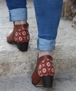 Darzah Tatreez Ankle Boot - Brown Shoes 3 Darzah Tatreez Ankle Boot - Brown Shoes