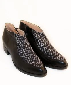 Darzah Special Occasion Tatreez Bootie - Black