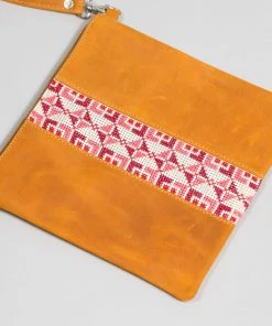 Darzah Camel Tatreez Crossbody Bag Fair Trade