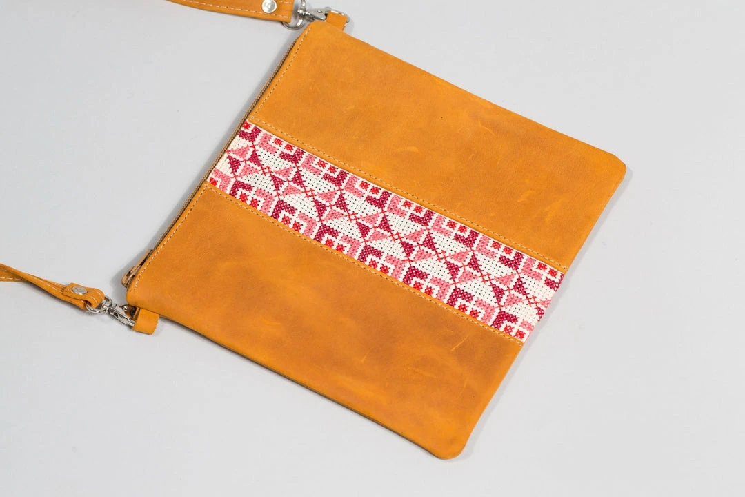 Darzah Camel Tatreez Crossbody Bag Fair Trade Darzah Camel Tatreez Crossbody Bag Fair Trade