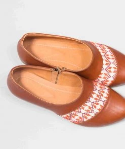 Darzah Shoes Tatreez Oxford - Camel + Orange 5 Darzah Shoes Tatreez Oxford - Camel + Orange