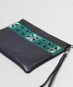 Darzah Egypt Tatreez Clutch - Teal Accessories