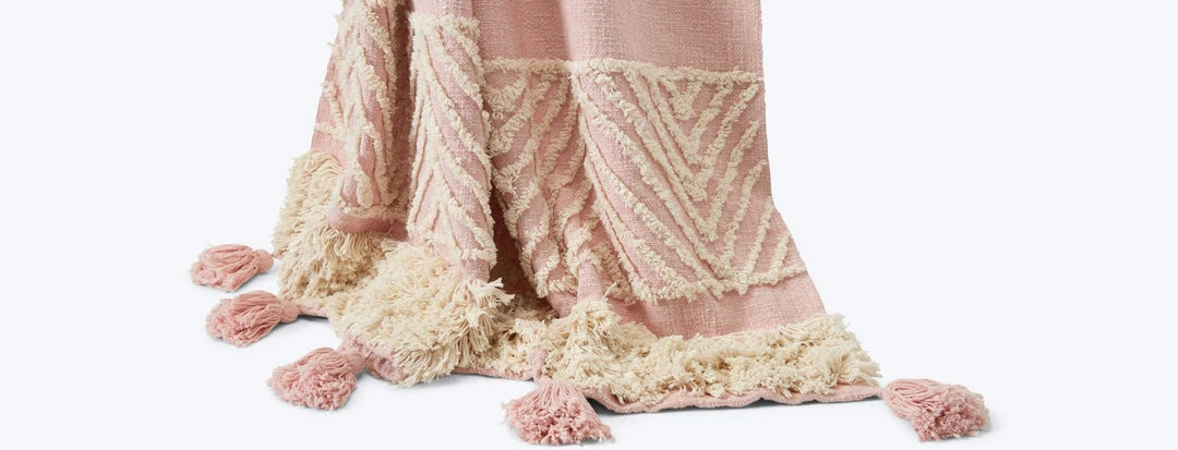 Casa Amarosa Desert Rose Tufted Throw Blanket 5 Casa Amarosa Desert Rose Tufted Throw Blanket