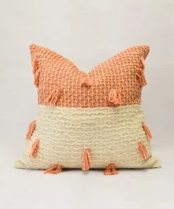 Zuahaza Home Goods Diamond Guayaba Throw Pillow Cover With Tassels