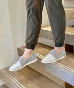 Dooeys Shoes Blue Gray Apple Leather House Loafer