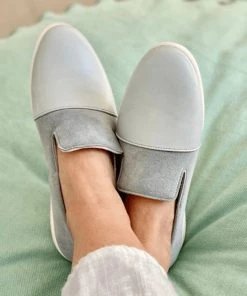 Dooeys Shoes Blue Gray Apple Leather House Loafer