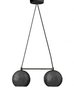 Dounia Home BIPOC Owned Nur Reversed Chandelier - Duel Globe - Copper