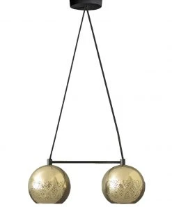 Dounia Home BIPOC Owned Nur Reversed Chandelier - Duel Globe - Silver