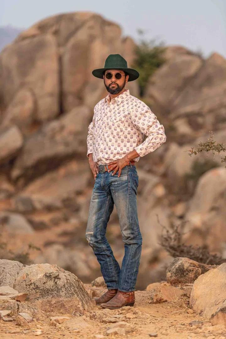 Dushyant Asthana Men's Bandit Western Shirt - Floral Print Dushyant Asthana Men's Bandit Western Shirt - Floral Print