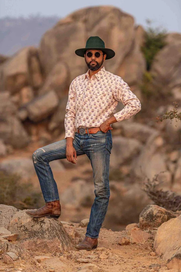 Dushyant Asthana Men's Bandit Western Shirt - Floral Print Dushyant Asthana Men's Bandit Western Shirt - Floral Print