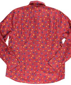 Dushyant Asthana Men's Barrington Shirt - Maroon Floral Print