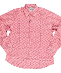 Dushyant Asthana Men's Barrington Shirt - Red Leaf Print 3 Dushyant Asthana Men's Barrington Shirt - Red Leaf Print