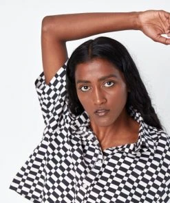 Dushyant Asthana Cami Checkers Crop Shirt Clothing