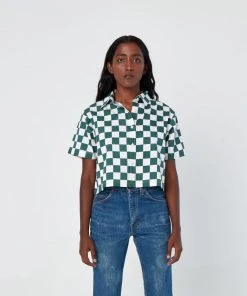 Dushyant Asthana Cami Chessboard Crop Shirt