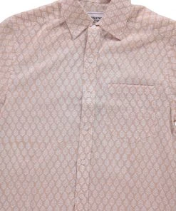 Dushyant Asthana Men's Folk Short Sleeve Shirt - Leaf Motif